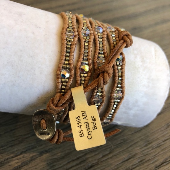 New Auth Chan Luu Crystal AB Five Wrap Bracelet on - Picture 3 of 5